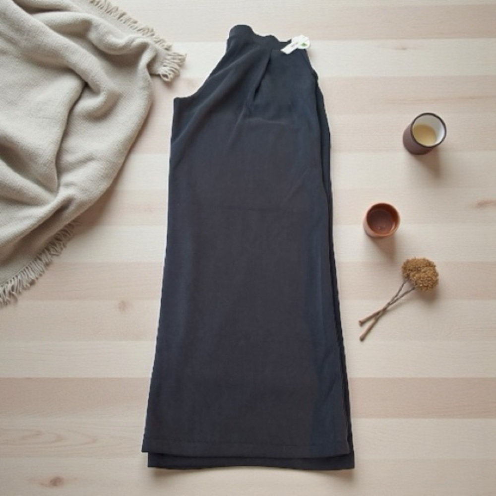 Navy modal soft wide leg pants with pockets